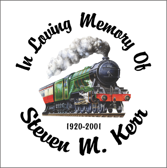 Steam Engine Locomotive FULL COLOR Train - Celebration Of Life Decal