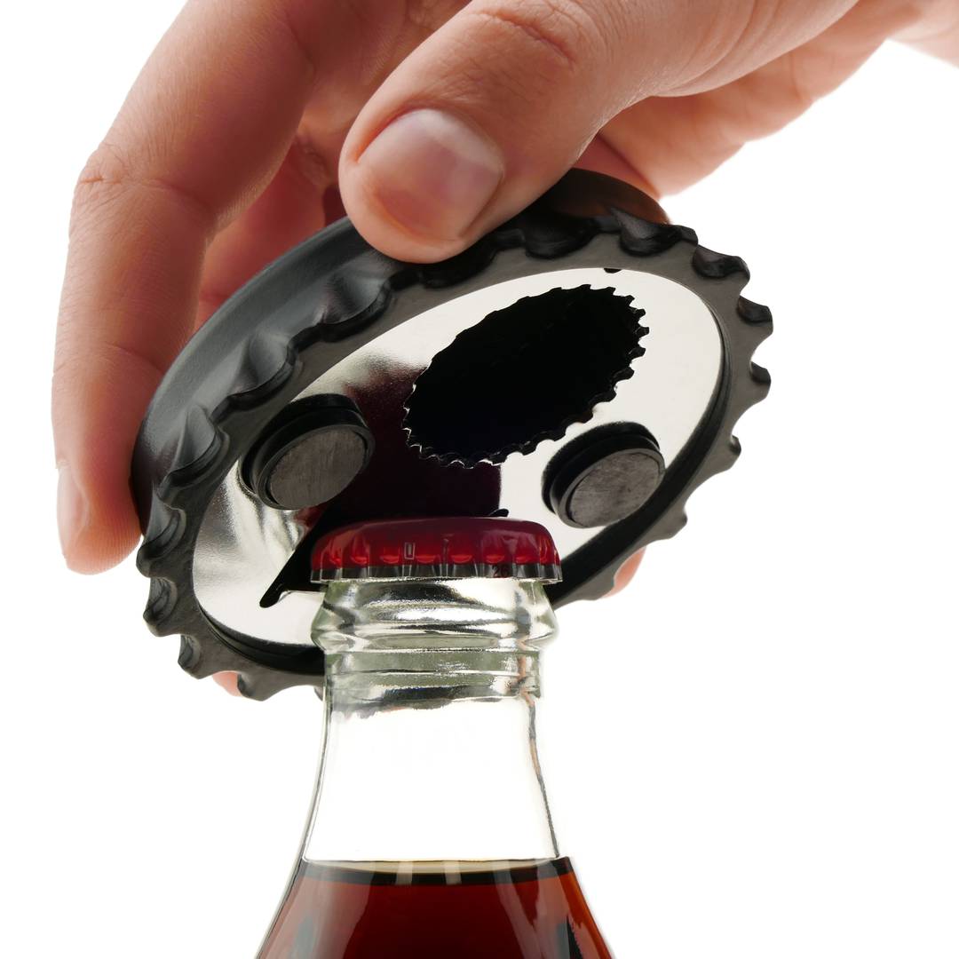 Avoid Hangovers, Stay Drunk - Designer Beer Bottle Opener Magnet for Refrigerator, Gifts for Beer Lovers, Black