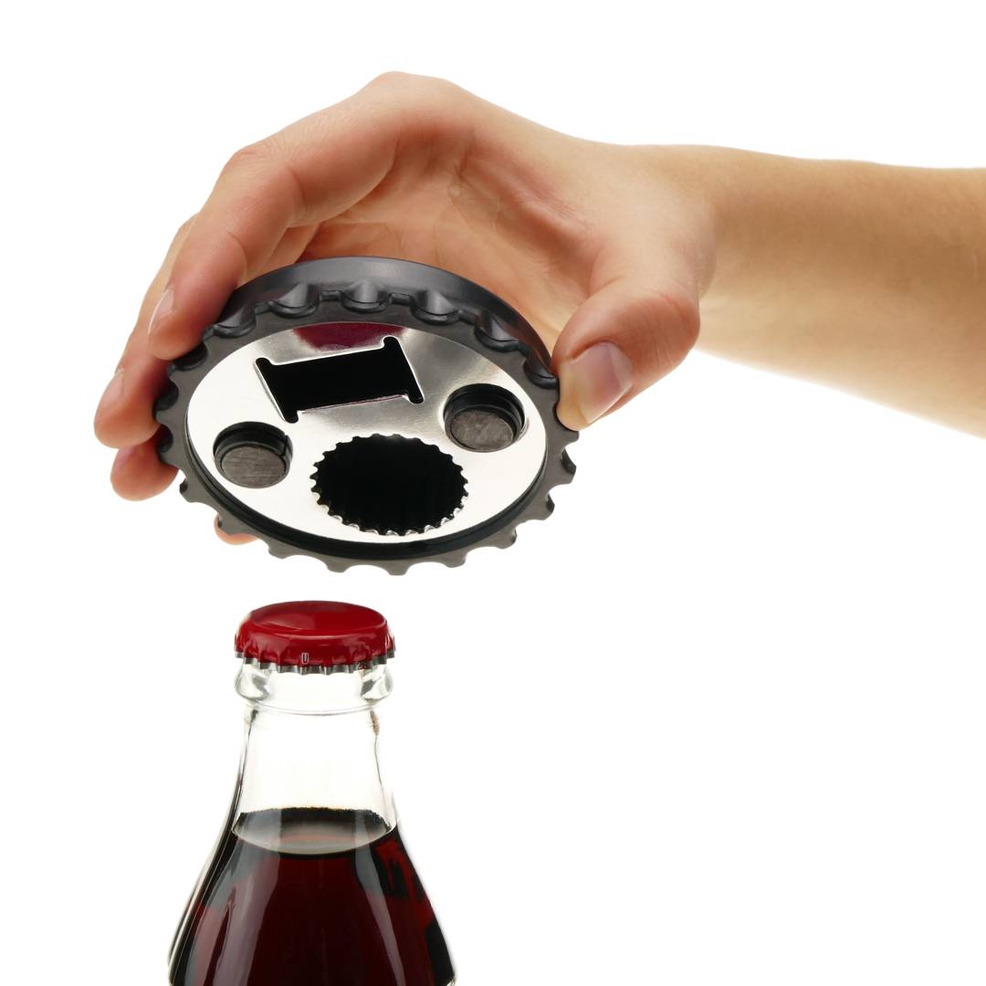 Avoid Hangovers, Stay Drunk - Designer Beer Bottle Opener Magnet for Refrigerator, Gifts for Beer Lovers, Black